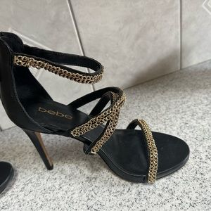 Bebe Black and Gold High Heel